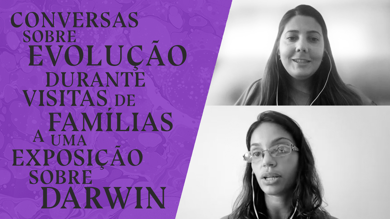 Conversas sobre evolução durante visitas de famílias a uma exposição sobre Darwin