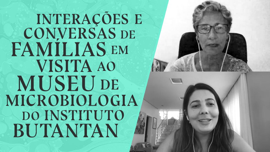 Interações e conversas de famílias em visita ao Museu de Microbiologia do Instituto Butantan